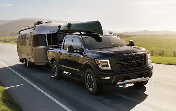 2022 Nissan TITAN towing airstream | Taylor's Auto Max Nissan in Great Falls MT