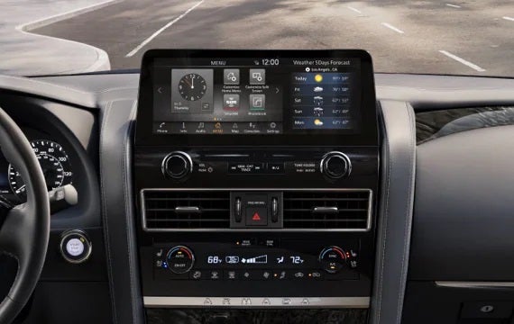 2023 Nissan Armada touchscreen and front console | Taylor's Auto Max Nissan in Great Falls MT