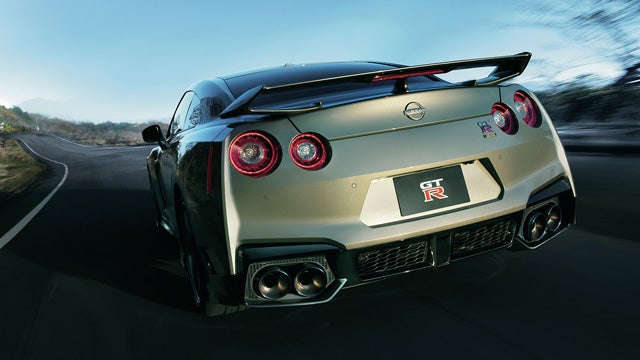 2024 Nissan GT-R seen from behind driving through a tunnel | Taylor's Auto Max Nissan in Great Falls MT